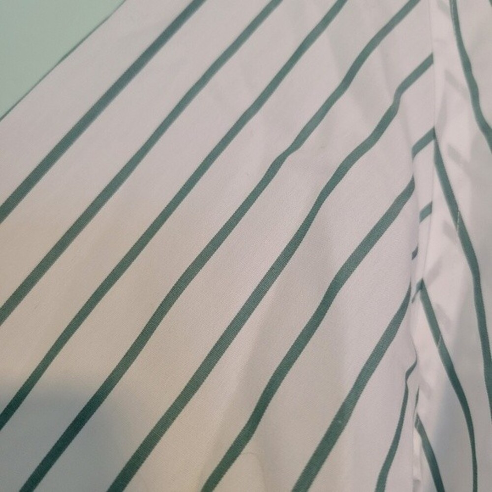 Pendleton White & Green Stripe Button Up Top Size… - image 4